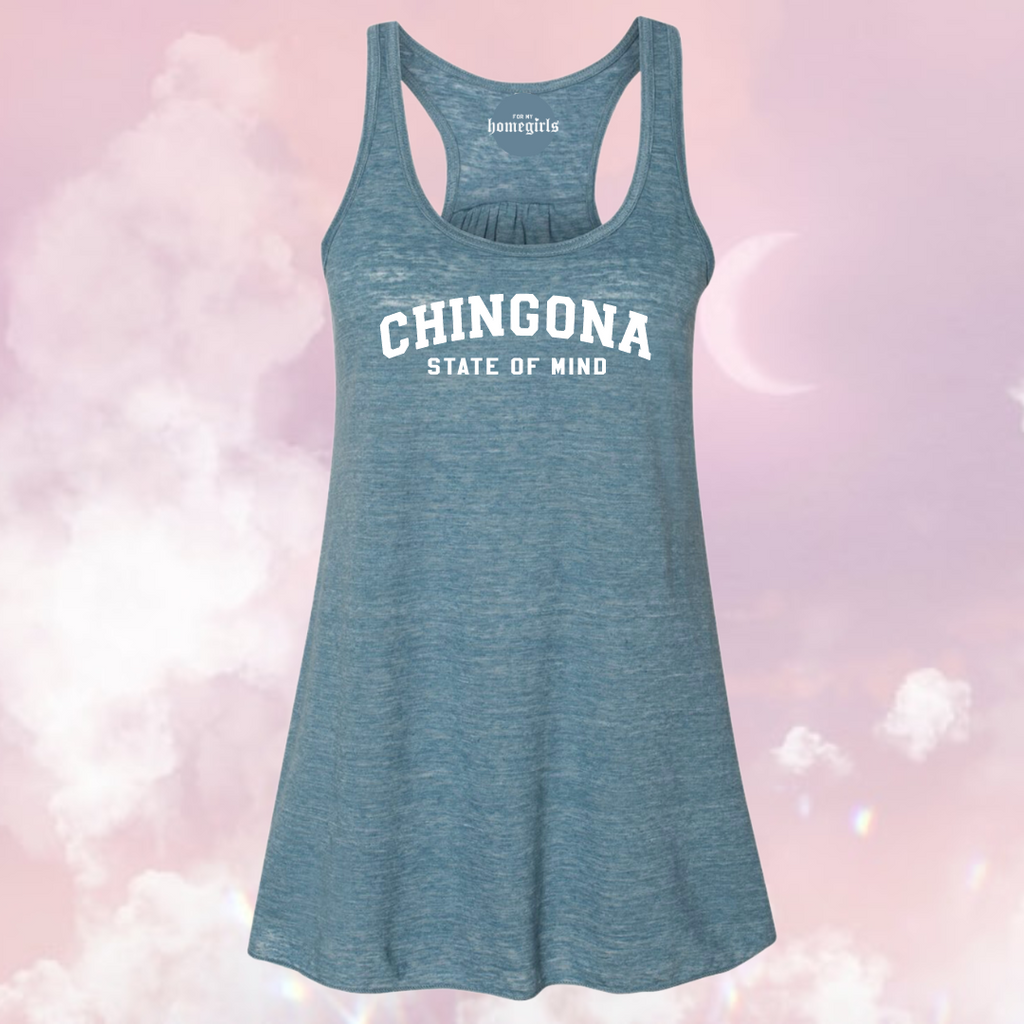 Chignona State of Mind (Womens Flowy tank top) -  Ocean Blue Slub